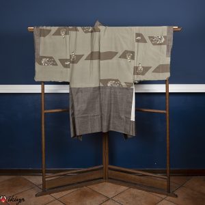 Haori da uomo marrone/grigio con samurai