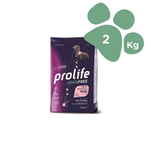 Crocchette per Cani Adulti Prolife Grain Free Taglia Piccola Gusto Maiale e Patate 2kg