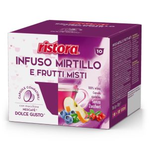 10 Capsule compatibili Nescafè Dolce Gusto Ristora Tisana Mirtilli e frutti misti bio