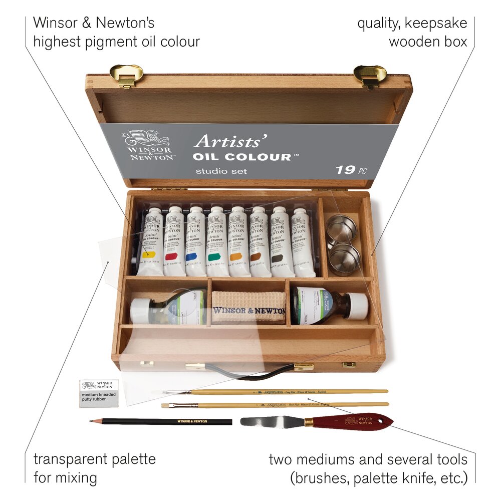 Cassetta in legno Winsor & Newton colori ad olio Extrafine Artists e accessori - immagine 8